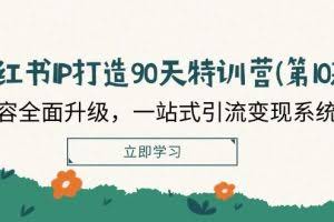 小红书IP打造90天特训营(第10期)：内容全面升级，一站式引流变现系统课