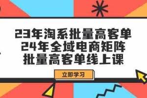 23年淘系批量高客单+24年全域电商矩阵，批量高客单线上课（更新）