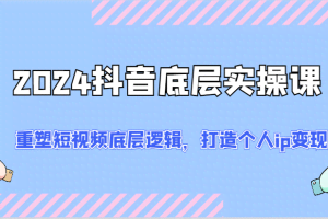 2024抖音底层实操课：重塑短视频底层逻辑，打造个人ip变现（52节）