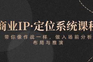 商业IP·定位系统课程：带你像作战一样，做入场前分析，布局与推演