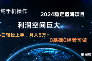 2024新蓝海项目 暴力冷门长期稳定  纯手机操作 单日收益3000+ 小白当天上手
