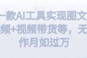 利用一款AI工具实现图文带货+中视频+视频带货等，无脑操作月如过万【揭秘】