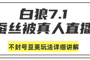 白狼敢死队7月1号最新抖音课程：蚕丝被真人直播不封号豆荚（dou+）玩法详细讲解