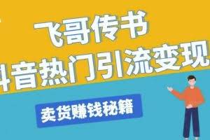 飞哥传书抖音热门引流变现，直播上热门，引流卖货赚钱秘籍，一天赚5224元