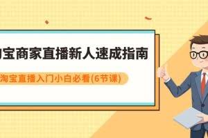 淘宝商家直播新人速成指南，淘宝直播入门小白必看（6节课）