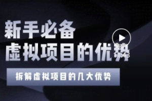 拆解虚拟项目5大优势，0基础教你打造月入上万虚拟店铺！（无水印）