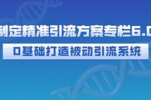 制定精准引流方案专栏6.0：0基础打造被动引流系统（价值1380元）