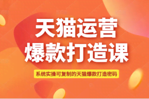 可复制的天猫运营爆款打造课，系统实操可复制的天猫爆款打造密码