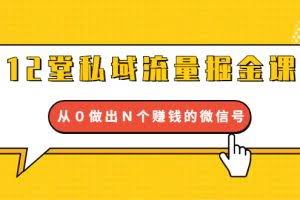 12堂私域流量掘金课：打通私域４大关卡，从０做出Ｎ个赚钱的微信号【完结】