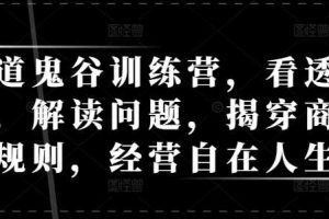 天道鬼谷训练营，看透规律，解读问题，揭穿商业规则，经营自在人生