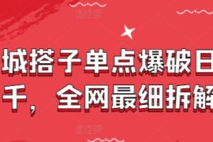 同城搭子单点爆破日入千，全网最细拆解