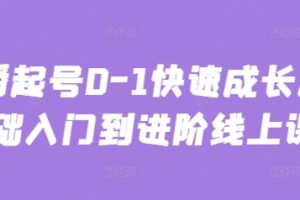 主播起号0-1快速成长从基础入门到进阶线上课