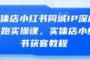 实体店小红书同城IP深度陪跑实操课，实体店小红书获客教程