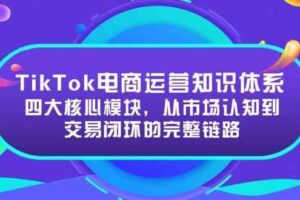 TikTok电商运营知识体系：四大核心模块，从市场认知到交易闭环的完整链路