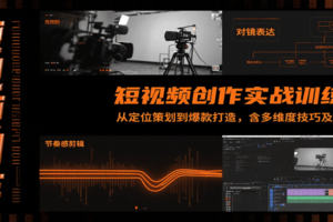 短视频创作实战训练营：从定位策划到爆款打造，含多维度技巧及AI助力