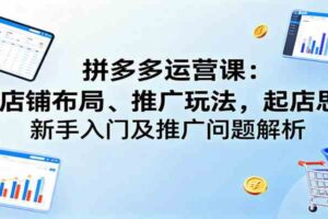 拼多多运营课：含店铺布局、推广玩法，起店思路，新手入门及推广问题解析