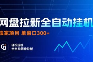 网盘拉新全自动挂机项目 独家稳定 单窗口轻松日入300+ 可矩阵