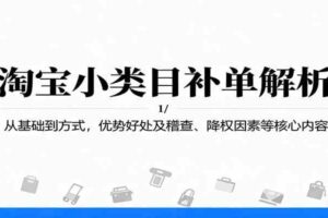 淘宝小类目补单解析：从基础到方式，优势好处及稽查、降权因素等核心内容