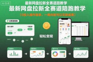 最新网盘拉新全赛道陪跑教学，0投入操作简单，一周内就可以见到成果