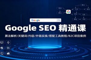 Google SEO 精通课：算法解析/关键词/内容/外链实操/搭配工具教程/B2C项目案例