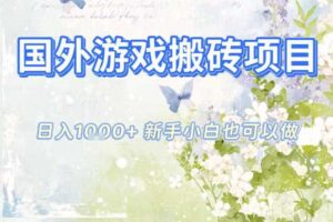 国外游戏全自动搬砖项目，日入10张，新手小白也可做，项目红利期，先搞先吃肉【揭秘】