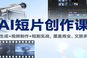 AI短片创作课:图文生成+ 视频制作+短剧实战,覆盖商业、 文旅多场景