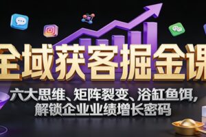 全域获客掘金课：六大思维、矩阵裂变、浴缸鱼饵，解锁企业业绩增长密码