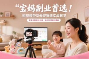 宝妈副业首选!短视频带货母婴赛道实战教学,新手也能轻松出单,碎片时间轻松增收