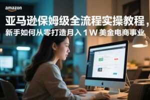 亚马逊保姆级全流程实操教程,新手如何从零打造月入1W美金电商事业