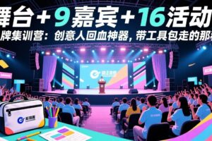 （17413期）舞台 + 9 嘉宾 + 16 活动！品牌集训营：创意人回血神器，带工具包走的那种