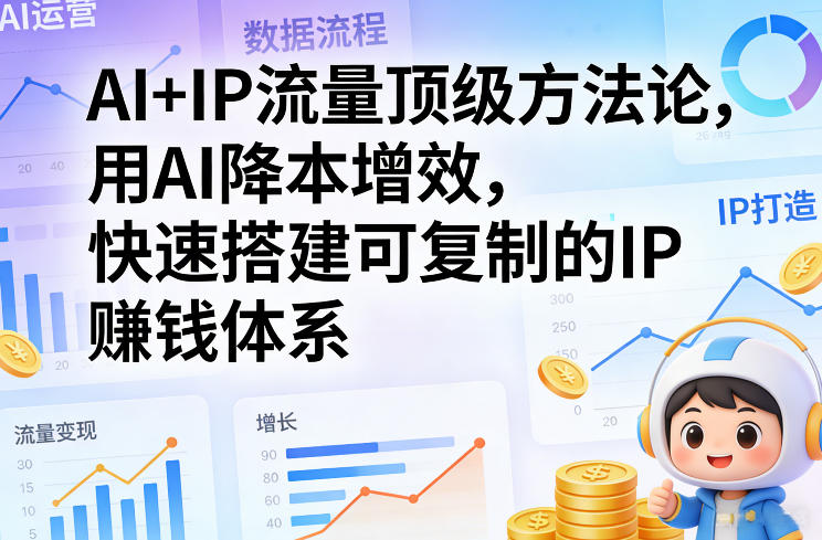 AI+IP流量顶级方法论，用AI降本增效，快速搭建可复制的IP賺钱体系